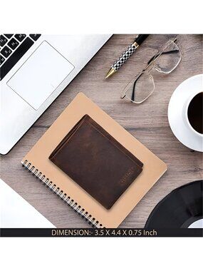 Slim RFID Wallets for Men - Genuine Leather Front Pocket Trifold Wallet
